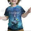 Летние детские футболки Little Nightmares 2 Детские мультяшные аниме 3D футболки для мальчиков, девочек, подростков, малышей Футболки Топы