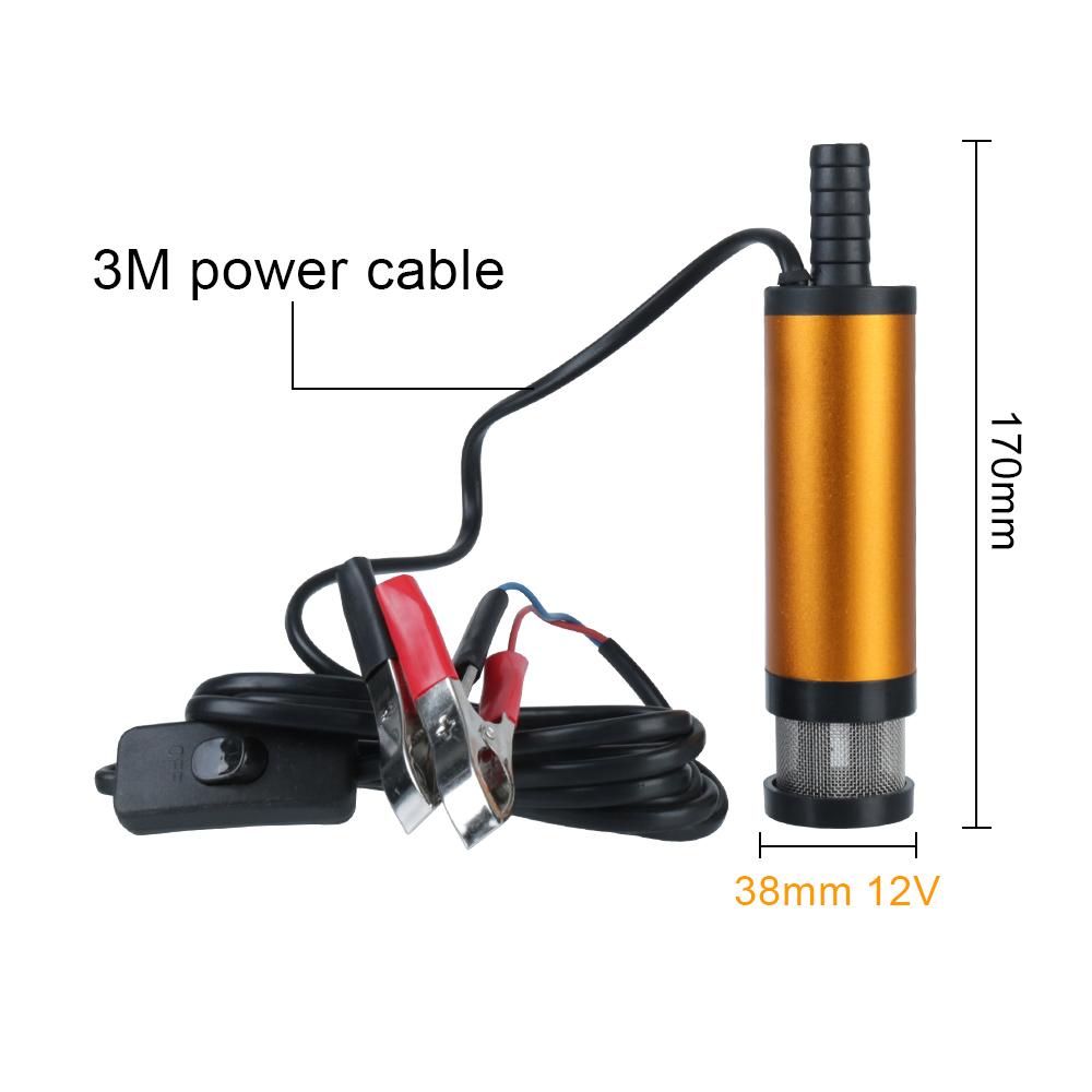 Автомобильный электрический масляный насос, мини-12 В, насос для перекачки топлива для перекачки дизельного масла, погружной водяной насос 12 л/мин, портативный корпус из алюминиевого сплава