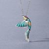 Creative Hummingbird Pendant Necklace Color Epoxy Jewelry Bird Clavicle Chain Fashion Women's Necklace Hand Enamel