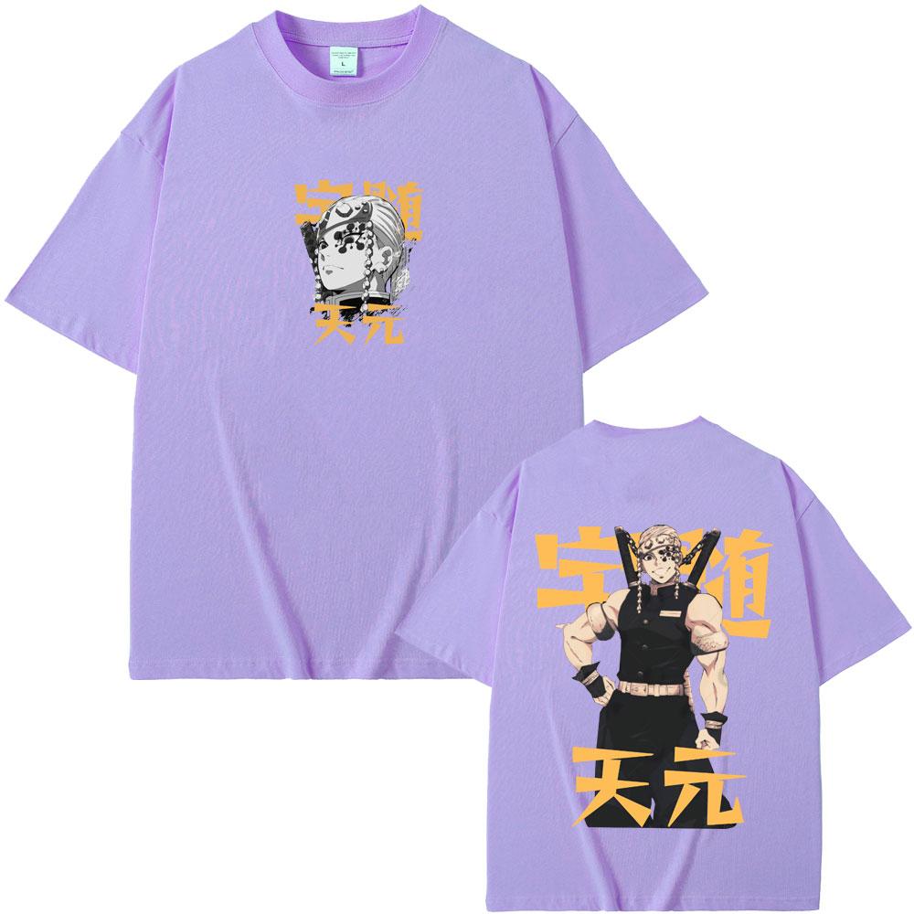 Anime Demon Slayer Uzui Tengen Graphic T-shirt Muscle Mouse Funny Meme T Shirts TopsMen Women Manga Oversized Crewneck Tshirt