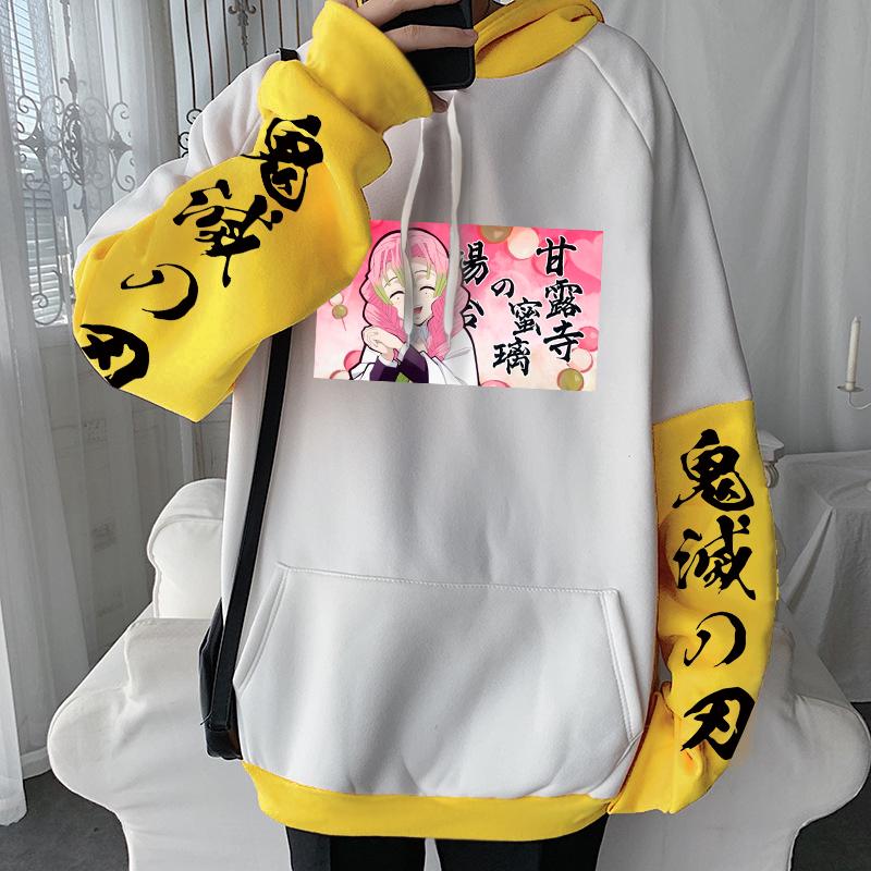 Модные толстовки унисекс «Убийца демонов» Канродзи Мирицу, кавайные аниме, зимние лоскутные толстовки с графическим рисунком для женщин и мужчин, теплые топы с капюшоном