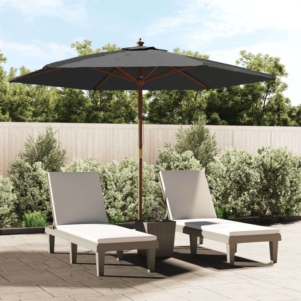 Vidaxl Parasol Ogrodowy Na Drewnianym Słupku, Antracytowy, 299X240 Cm