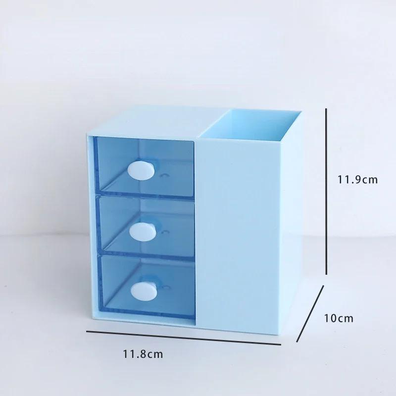 Милый держатель для ручек, органайзер для хранения, коробки с выдвижным ящиком, косметическая полка, кавайные настольные аксессуары для девочек, офисные, школьные, настольные канцелярские принадлежности