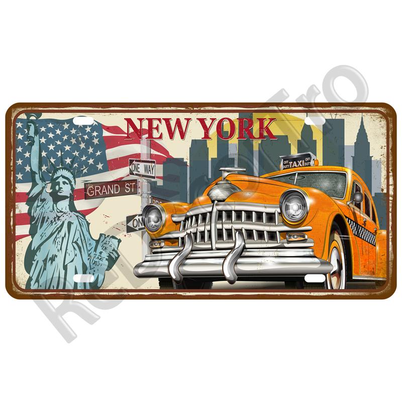 Garage Car Retro Route 66 Tinplates Plate Metal Sign Posters On The Wall Tin Sign Vintage Poster Home Decor Art Room Decoration