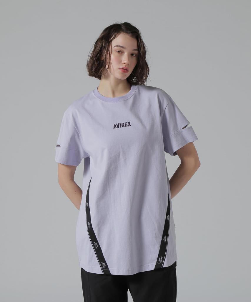 AVIREX CUFFS OPEN LOGO TAPE EMBROIDERED ONEPIECE F 080 purple 783-5117603