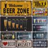 Welcome Beer Zone Cold Beer Signs Front Door Bar Pub Cafe Wall Retro Metal Sign Crafts Decor Car Plate License Plaques Display