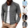 Мужская зимняя однотонная куртка на молнии, мужской повседневный модный кардиган