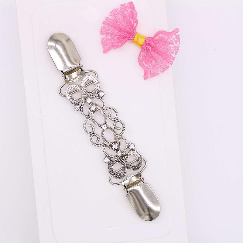 Duck Clips Flexible Beaded Pin Brooch Shawl Shirt Sweater Cardigan Collar