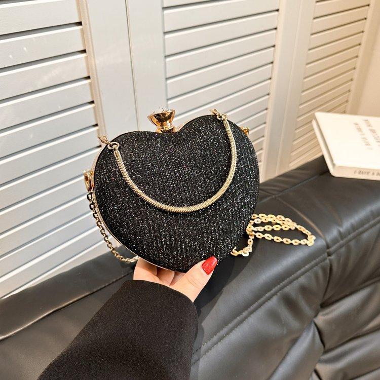 2025baga Dinner Bag High-end Sweet Love Small Bag Women's Bag Versatile Chain Handbag Shoulder Crossbody Bag