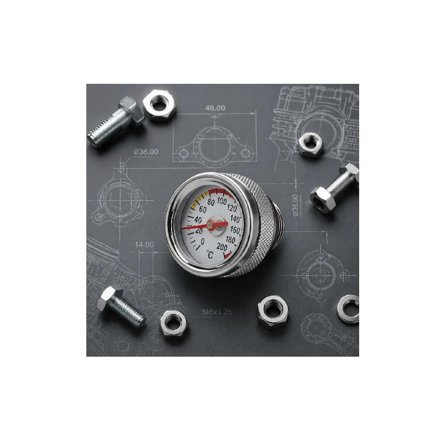 Motorcycle Oil Temp Gauge Compact Engine Temperature Gauge M20 1.5 Oil Thermometer Heat Resistant for Maintenance