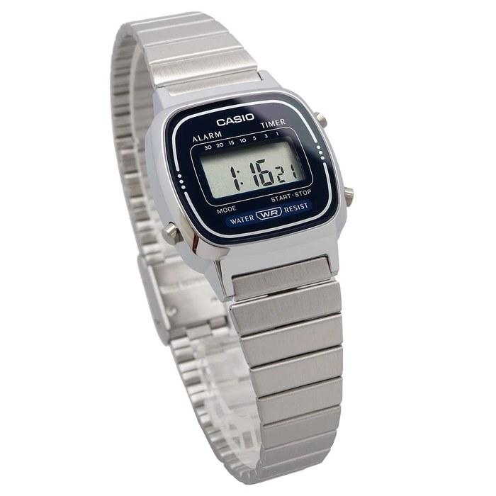 Casio LA670WA-2 Silver x Navy
