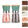 FGIUKC Pepper Manual Black Rock Salt Spice Ceramic Small Salt Coarse and Finely Adjusted Raw Japanese Rock Seasoning Easy To Set of 2 Mill, Pepper,