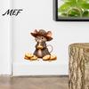 Soft Color Wall Stickers Cartoon Mouse Sticker, Cute Fairy Tale Decal, PVC Waterproof Window Clings Art Decors, Self Adhesive Mural for