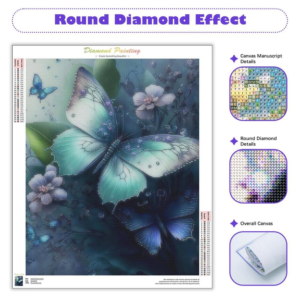 5D Diamond Painting Butterfly Animal Kit Pictures Of Rhinestones Mosaic Handmade For Home Decors 30x40cm/12x16inch