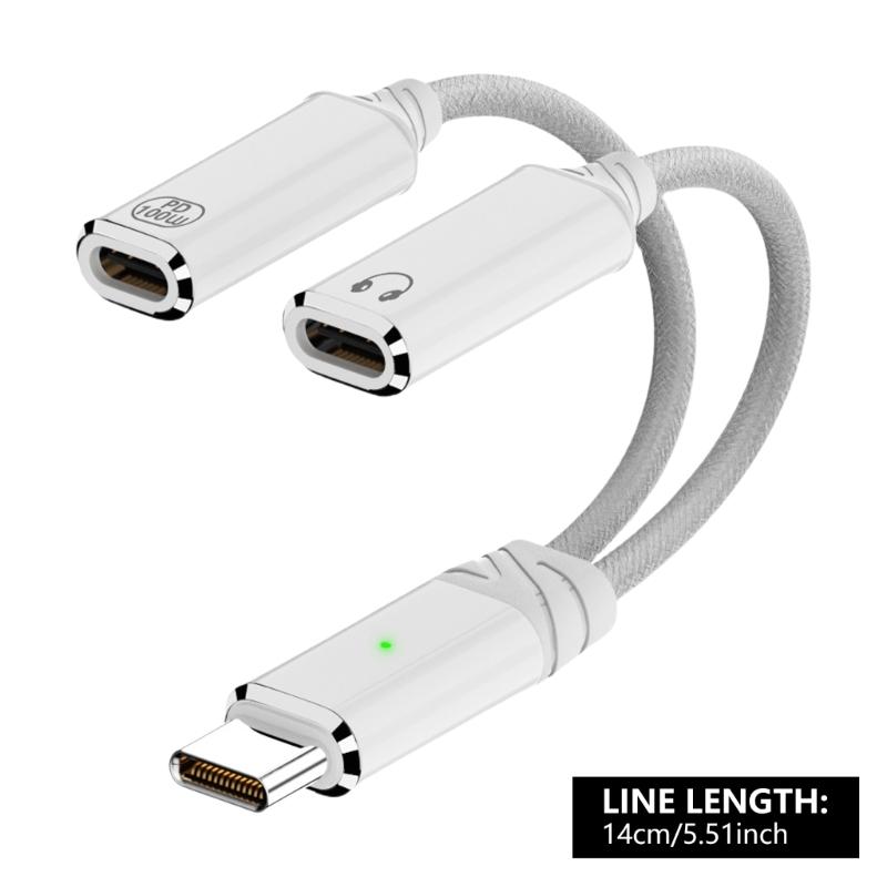 Донгл Type C для наушников и зарядки Hi-Fi качество звука Адаптер для быстрой зарядки Кабель Поддержка синхронизации данных