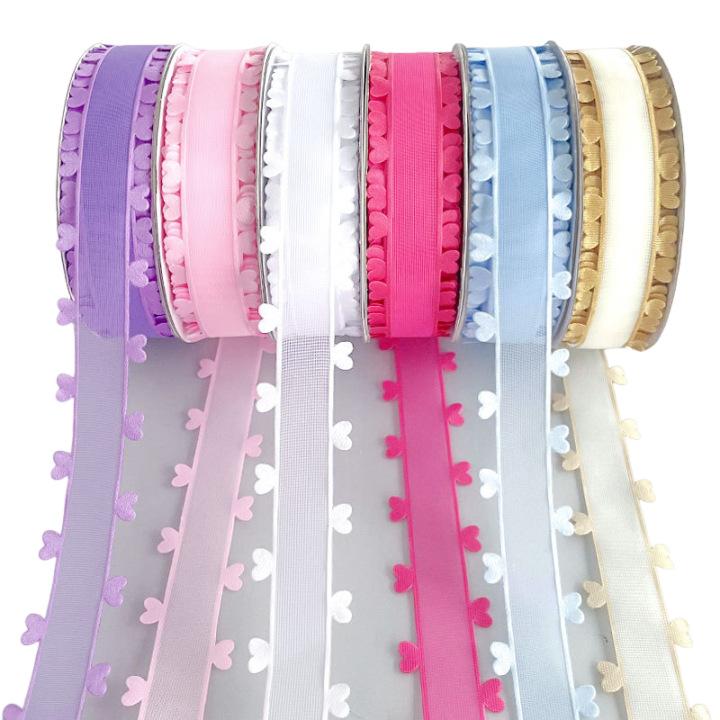 2,5 см Новая подарочная коробка с лентой ко Дню святого Валентина «Любовь», аксессуары ручной работы, лента 3,8 см, сложенный бант, бант из ленты, цветок ручной работы