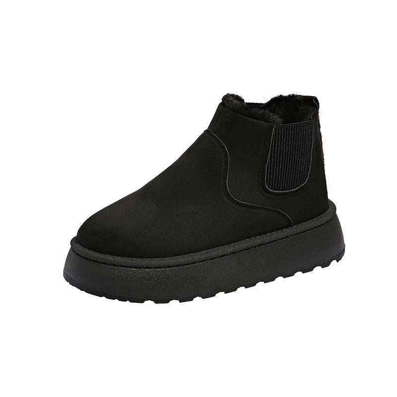 Snow boots 2024 autumn and winter new large size classic couple non-slip velvet thickened low tube women's cotton shoes