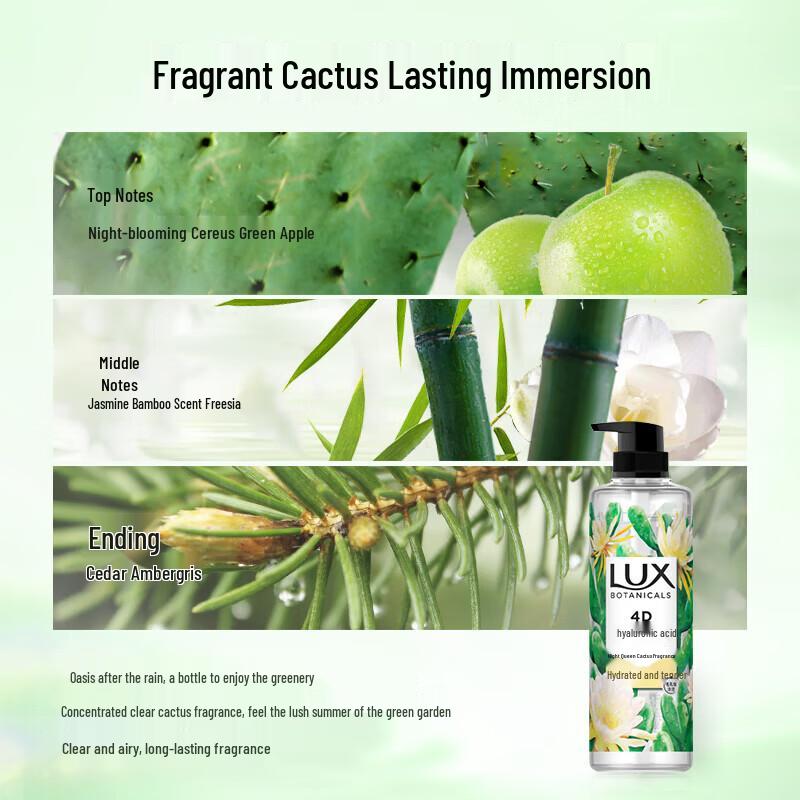 LUX Botanical Essential Oil Fragrance Shower Gel - Night Queen Cactus Scent