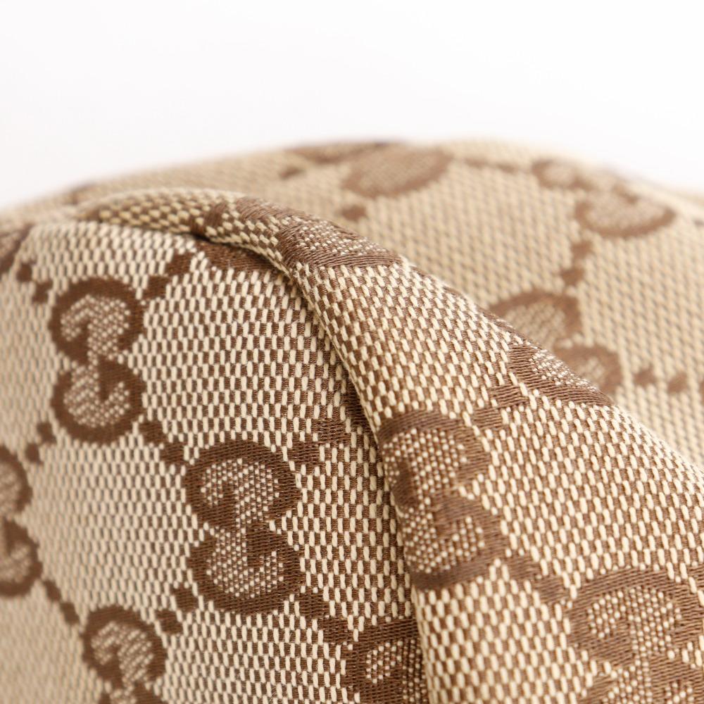 Gucci Heart Crest Handbag 212994 Beige GG Canvas Women Used