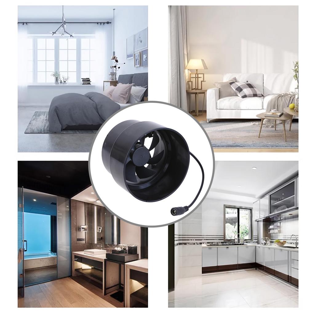 Энергоэффективный 12 В канальный вытяжной вентилятор с редуктором 110 мм на 100 мм, подходящий для ванной комнаты, кухни, домика для домашних животных со скоростью 3600 об/мин