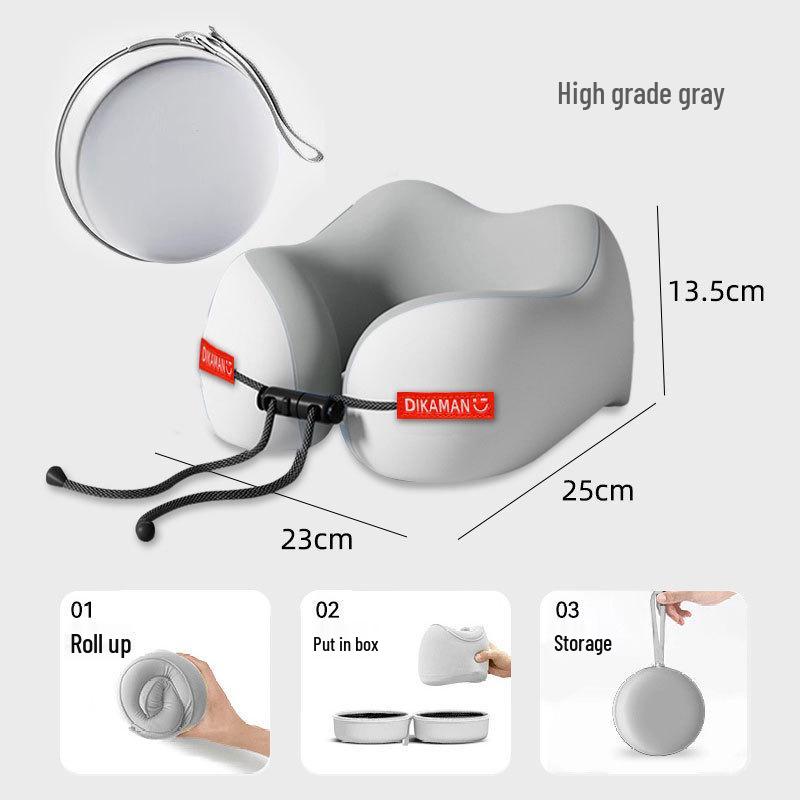 Портативная U-образная подушка-подголовник из пены с эффектом памяти для путешествий и длительных поездок