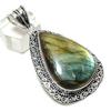 Labradorite Handmade 925 Sterling Silver Jewelry Pendant 2.36" H4d20
