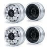 TRZX Aluminum Alloy Front Wheel Rim Hub Upgrade Parts for 1/14 Tamiya Trailer Tractor Truck RC Car (4pcs)