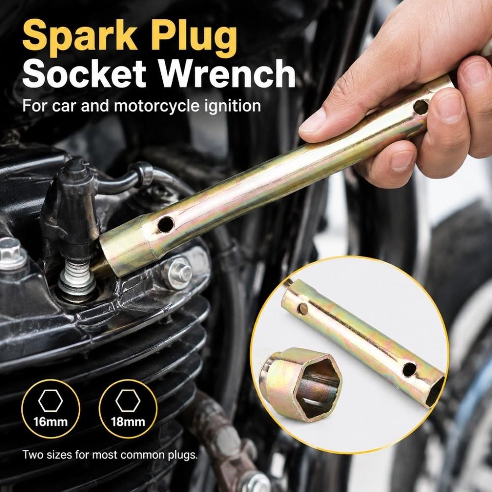 Double End Design Double End Wrench 130mm Length Ignition Socket Wrench Spark Plug Replacement