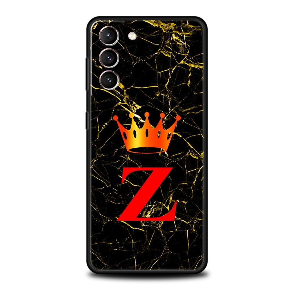 Marble Letter Phone Case For Samsung Galaxy S26 Ultra S25 Plus S24 FE S23 S22 5G S21 S20 Cover Black Soft