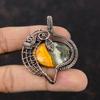 Bumble Bee Jasper Pendant Copper Wire Wrapped Jewelry Designer Copper Pendant Handmade Gemstone Jewelry Unique Pendant Wire Pendant For Gift