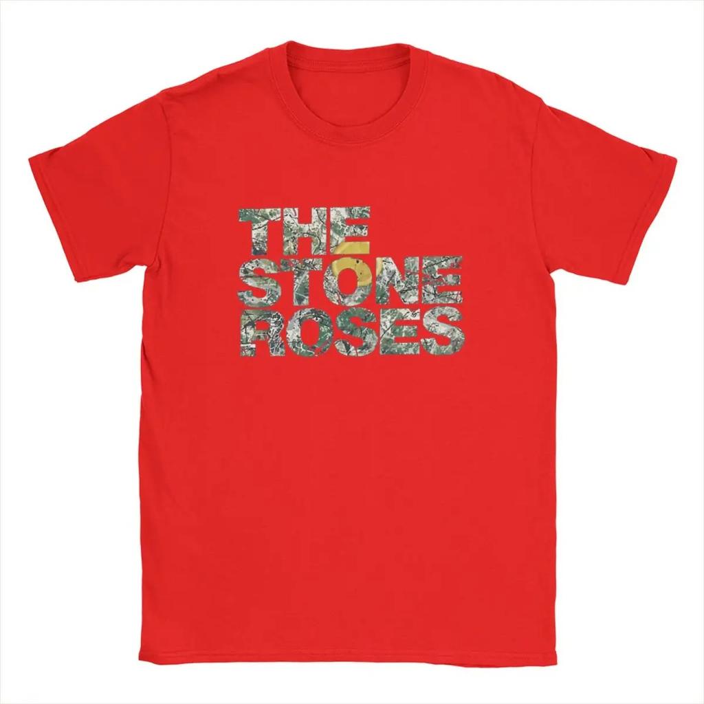 The Stone Roses Logo T Shirts for Unisex Pure Cotton Funny TShirt Round Neck Christmas Tour Tee Shirt Short Sleeve Clothing Summer