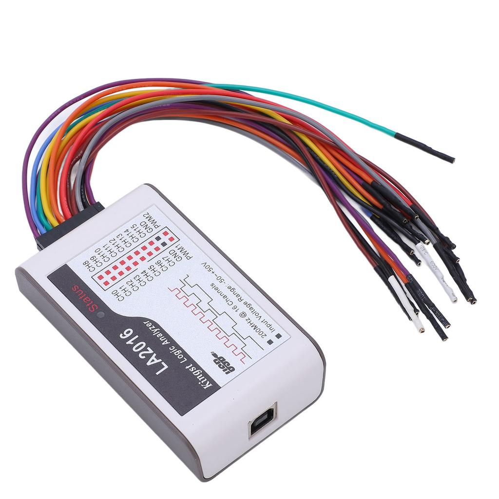 Logic Analyzer USB 16 Channels CH0?15 200M Sampling Rate ?50V to +50V Adjustable Threshold LA2016