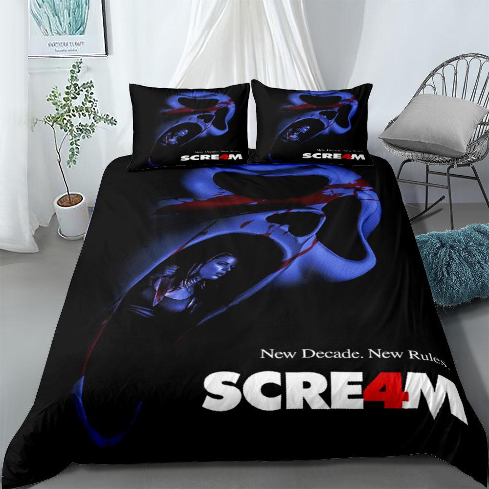 Комплект пододеяльника Scream Horror Night King Queen Double Full Twin Single Size Комплект постельного белья