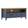 Hill TV Stand in Grey 110 x 40 x 47 cm Solid Pine Wood