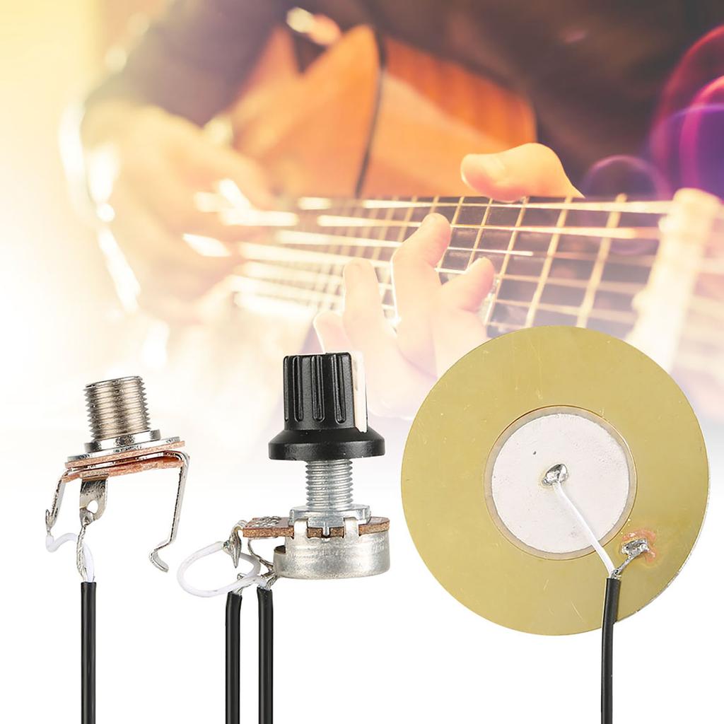 Guitar Piezo Transducer Pickup for Guitar Violin Ukulele Mandolin BanjoBlack