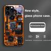 Структура схемы коричневый Фиолетовый Для Iphone 16 Plus 15 14 13 12 Mini 11 Pro Max X XS XR 7 8 Plus 2022 Закаленное стекло Чехол для телефона