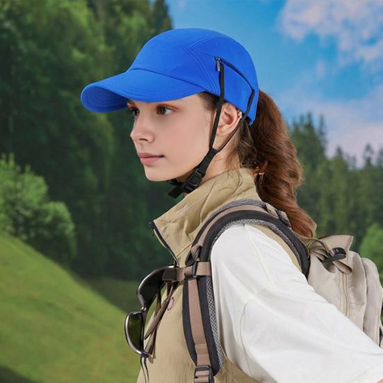 Sun Hat Adjustable Chin Straps Extended Brim Baseball Hat UV Blocking Windproof Outdoor Travel Riding Hat