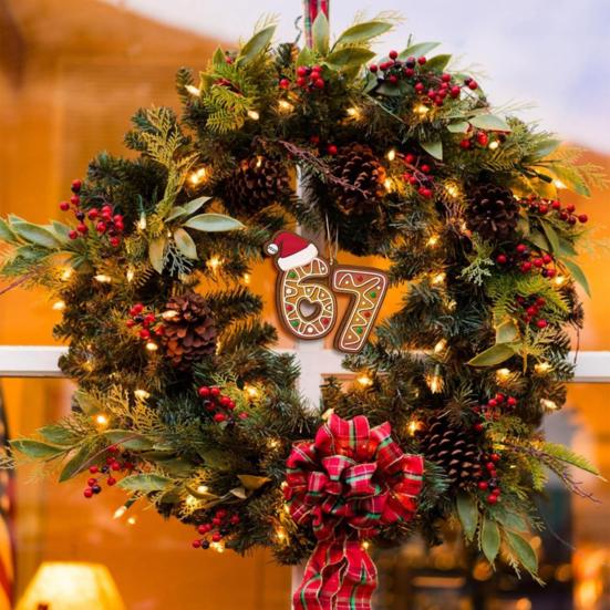 Рождественское украшение Акриловый пряничный человечек Номер 67 Подвеска со шляпой Праздничное украшение для рождественской елки Праздничный подарок