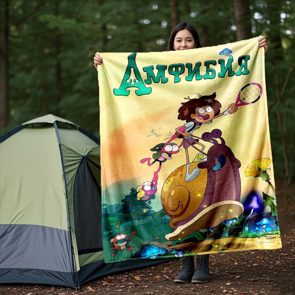 1 шт., Плед Дисней Амфибия Энн Бунчуй и Друзья, Мягкий Теплый Плед для Друга, Пледы для Улицы, Гостиной, Путешествий