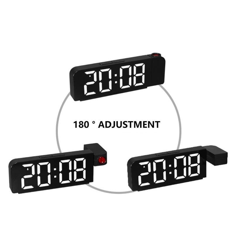 Easy To Read Loud Alarm Clock Featuring 180 Degree Rotatable Projector And Temperature Display For Nighttime Convenience