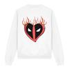 Deadpool Unisex Adult Flaming Heart Sweatshirt