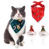 2Pcs Cute Kitten Dress Up Accessories Bat Triangle Scarf Cat Christmas Bib Hat Set  Pet Accessories