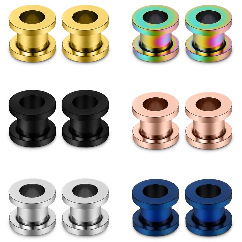 Минималистичный серьга-расширитель для уха с роликом из нержавеющей стали