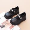 New Spring Autumn Girls Princess Shoes Soft Sole Pearl Decor Knit Casual Flats