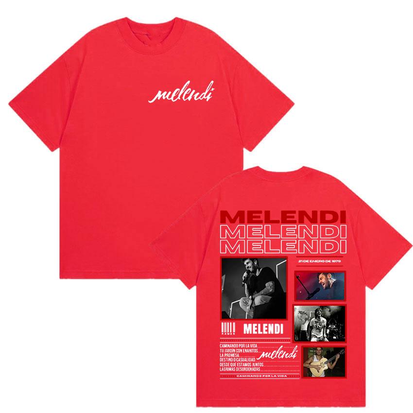Rapper Melendi Tour 2025 Album Merch T Shirts Women Vintage Gothic Oversized Cotton Tshirt Y2k Man Hip Hop Punk Tees Streetwear