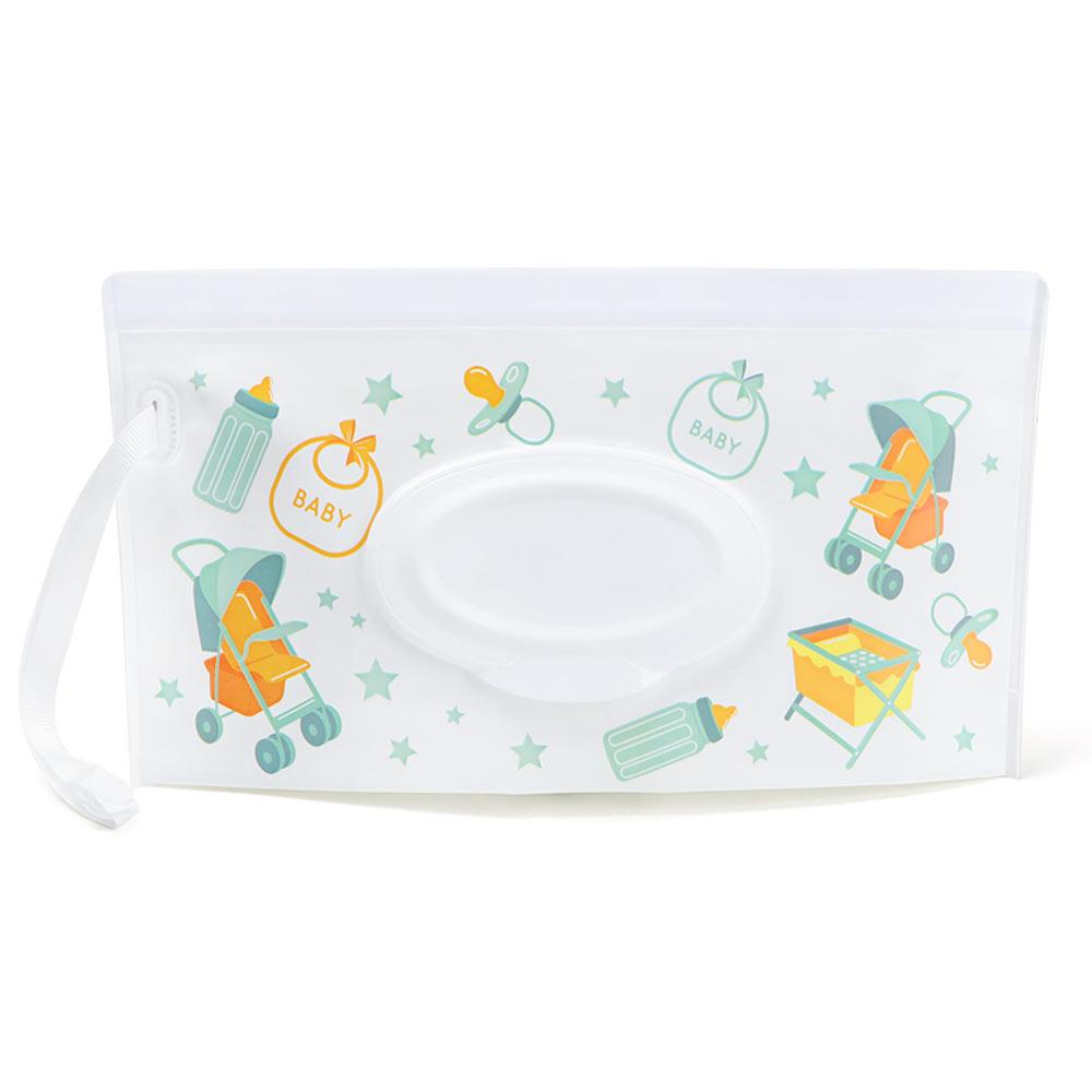 Portable Snap-Strap Carrying Case Wet Wipes Bag Cosmetic Pouch Tissue Box Stroller Accessories