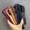 Магнитный чехол с защитным кольцом для камеры Slide для iPhone 16 15 14 13 12 11 Pro Max, ремешок на запястье, противоударный чехол Magsafe