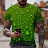 Модная футболка Raindrop с 3D-печатью, капля воды, унисекс, забавная футболка с коротким рукавом