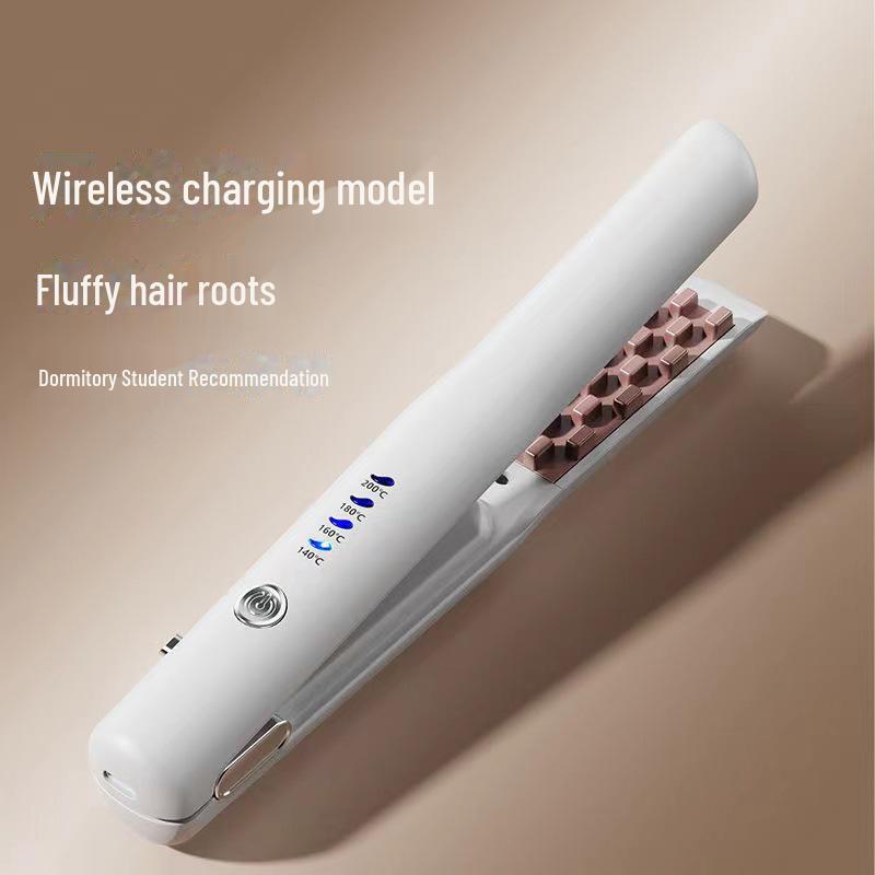 Беспроводной щипцы для завивки и выпрямитель для волос двойного назначения - USB-зарядка Mini для пушистых или прямых волос