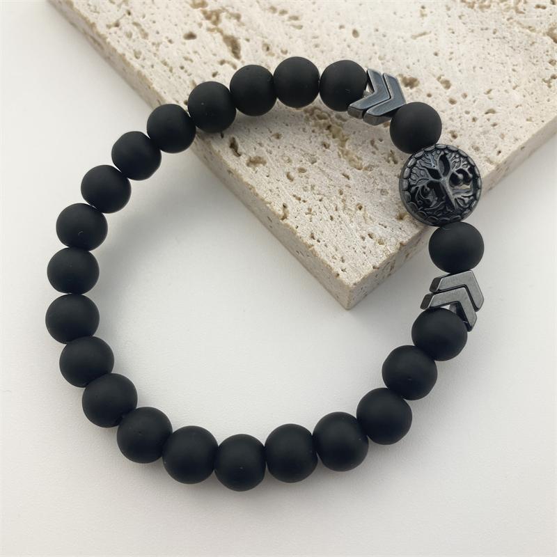 New Life Tree Bracelet For Men Women Natural Tiger Eyes Obsidian Stone Bracelet Aromatherapy Essential Oil Diffuser Bracelet Yoga Strand Jewelry